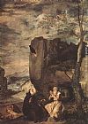 Anthony Canvas Paintings - Sts Paul the Hermit and Anthony Abbot